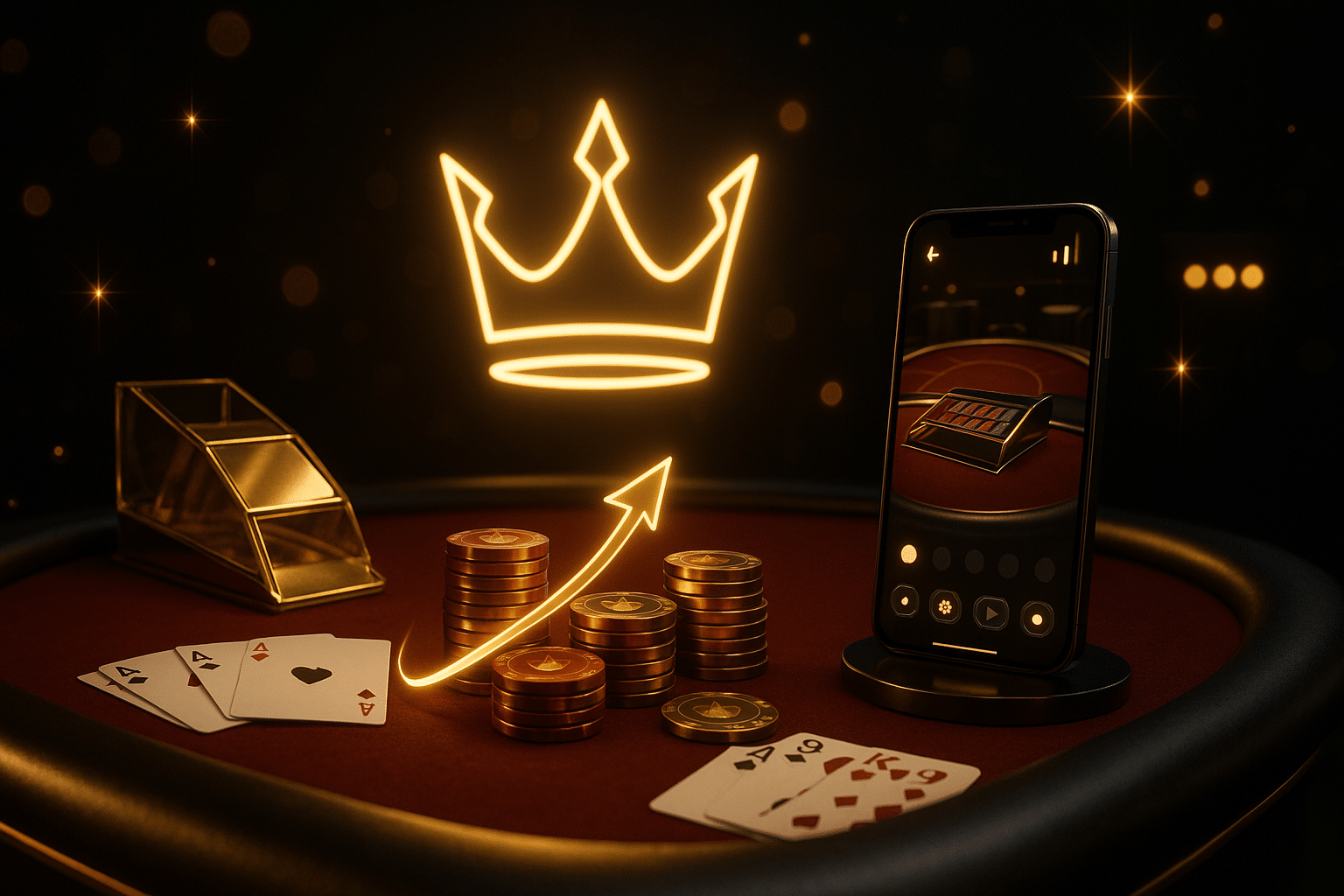 ภาพประกอบเทคนิคเกมไพ่ด้วย เปรียบเทียบบาคาร่า ไม่มีคอม